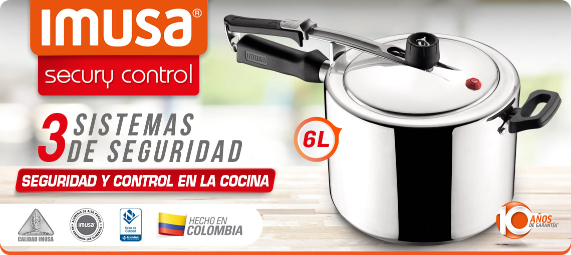 OLLA A PRESIÓN 6 LITROS SECURY CONTROL IMUSA