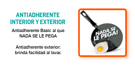Antiadherente Basic al que NADA SE LE PEGA.
