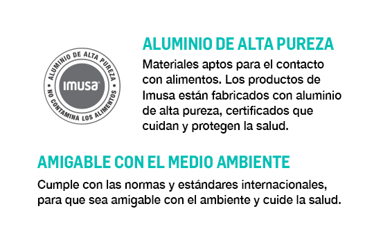 Aluminio de alta pureza. Amigable con el medio ambiente.