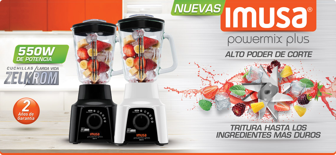 LICUADORA POWERMIX GLASS 5V NEGRA