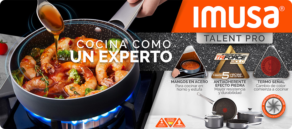LÍNEA DE OLLAS Y SARTENES IMUSA TALENT PRO