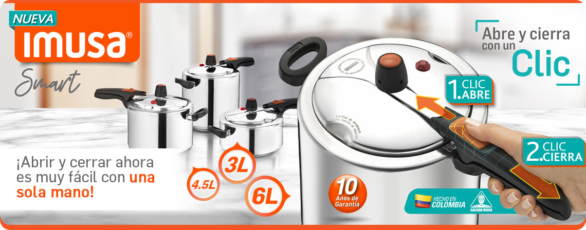 Clic y abre, clic y cierra con las Ollas a presión Imusa Smart