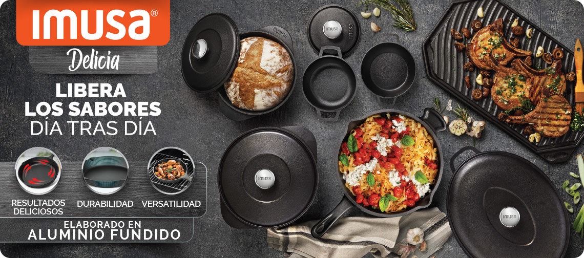 LÍNEA DE OLLAS, SARTÉN Y CALDEROS EN ALUMINIO FUNDIDO DELICIA.