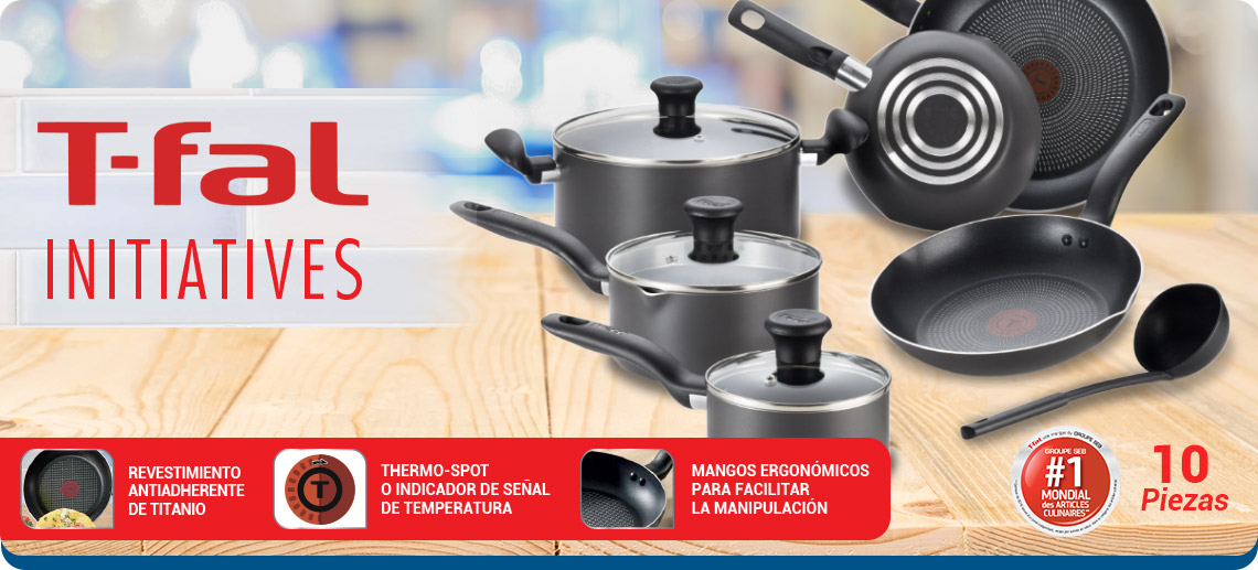 batería de ollas INITIATIVES 10 piezas T-Fal