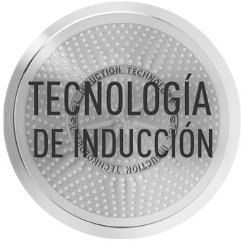 Base de inducción en acero inoxidable, garantizando seguridad y máxima difusión de calor
