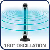 Oscilación horizontal de 180° para mayor efecto de enfriamiento