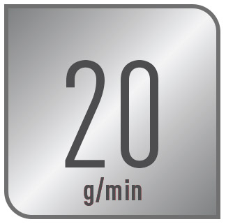 Cuenta con una salida de vapor continuo de  20 g/minuto, lo que permite tener sesiones de planchado más eficientes