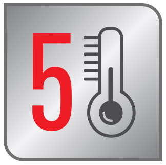cuenta con cinco (5) niveles de temperatura, los cuales se controlan con solo girar una perilla