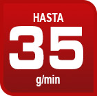 Planchado eficiente con hasta 35g/m