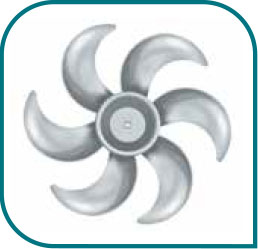 Ventilador de 6 aspas y gran flujo de aire