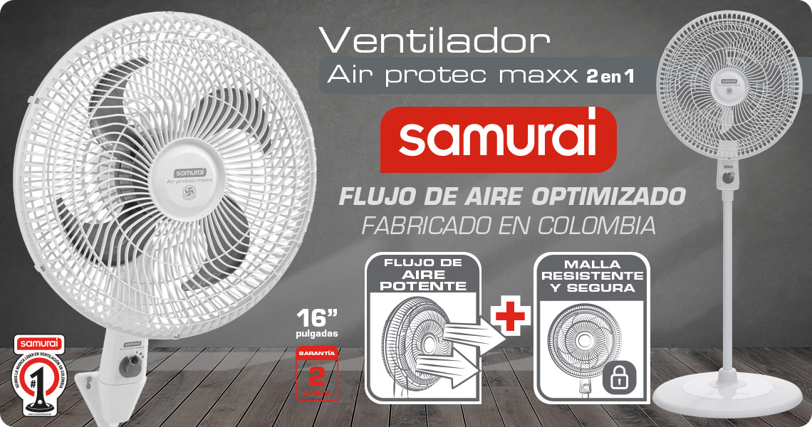 Ventilador de pared y de pedestal Samurai Air Protec Maxx