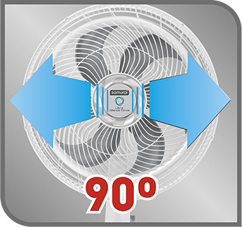 Oscilación horizontal de 90 grados, para una óptima distribución del aire