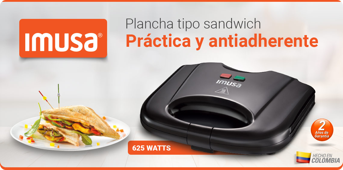 Plancha tipo sandwich práctica y antiadherente