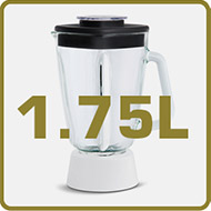 Su vaso de gran capacidad permite preparaciones de hasta 1.75 Litros