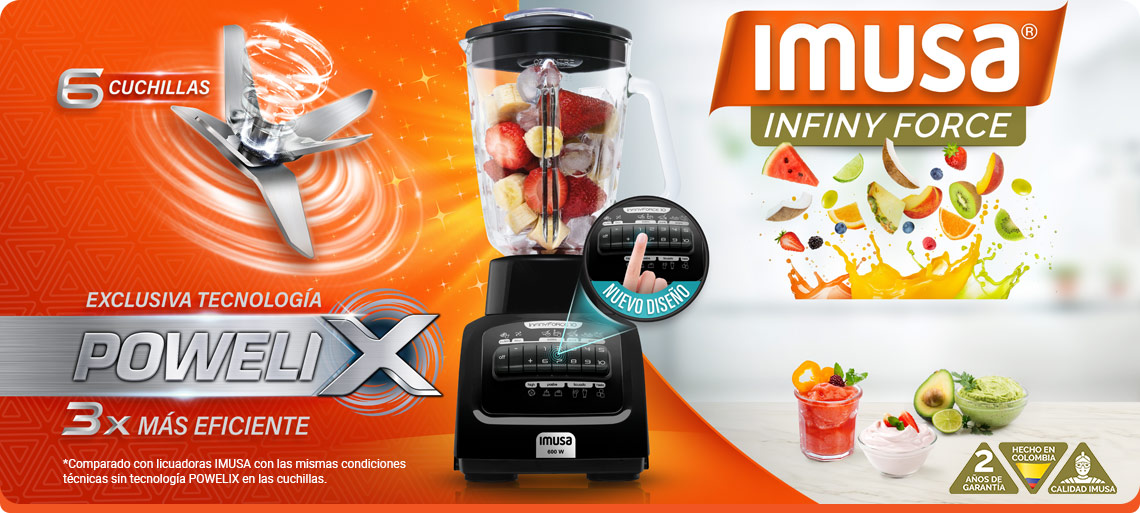 Licuadora Imusa con la exclusiva tecnología Powelix