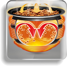 tazón esferico que permite la circulación uniforme de aire