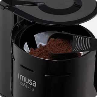 cafetera en acero inoxidable