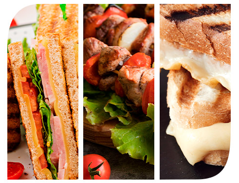 sandwichera práctica con almacenamiento vertical