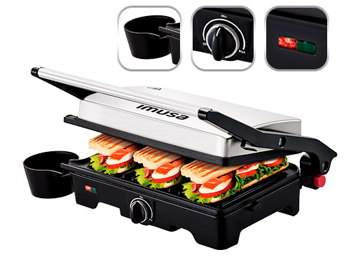 sandwichera con control de temperatura para hacer paninis que esos verduras o carne