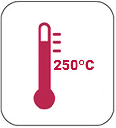 Soporta hasta 250 grados centígrados