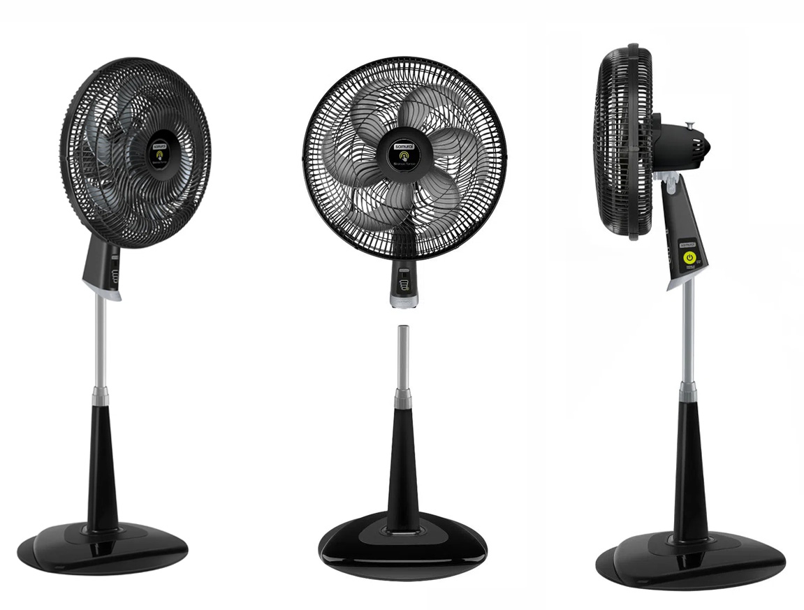 VENTILADOR DE PEDESTAL SAMURAI TURBO POWER NEGRO
