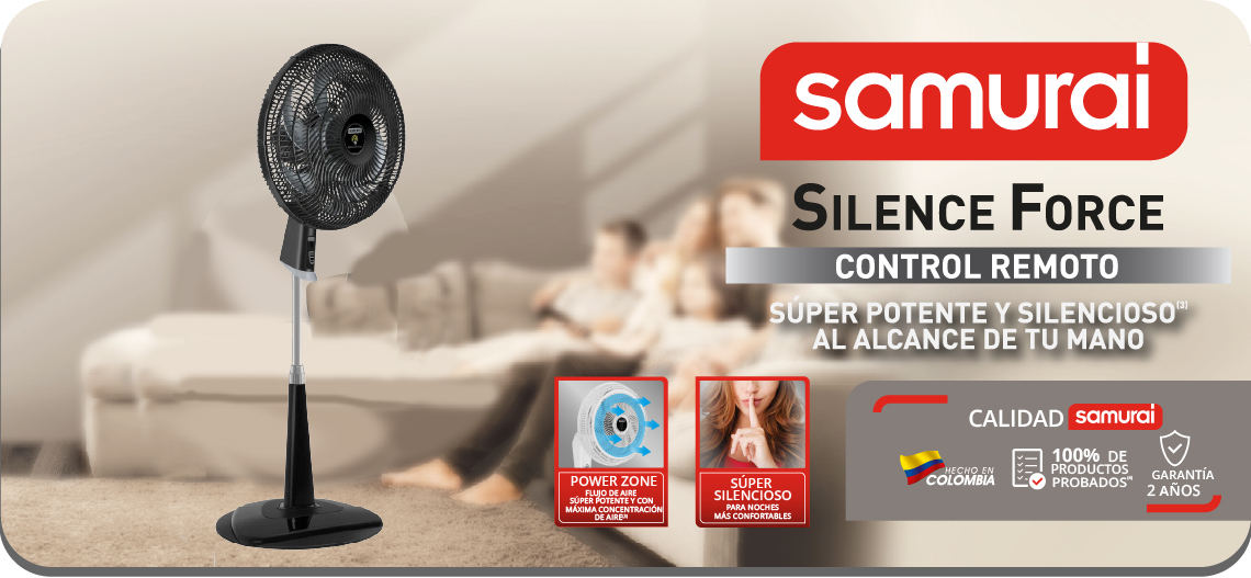 VENTILADOR DE PEDESTAL SAMURAI TURBO POWER NEGRO