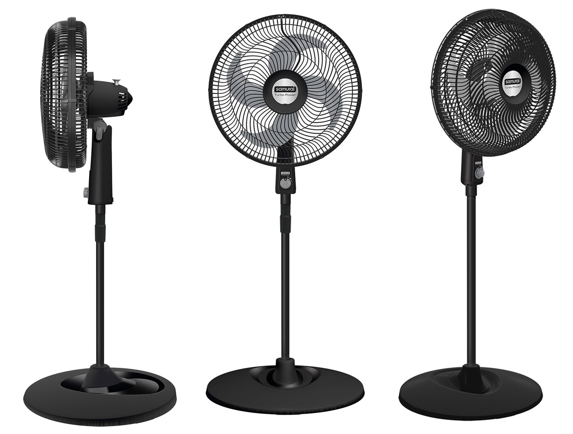 VENTILADOR DE PEDESTAL SAMURAI TURBO POWER NEGRO
