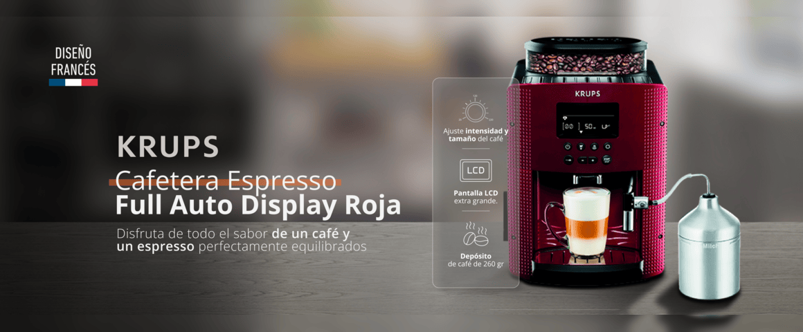 Cafetera Full Auto Display Roja