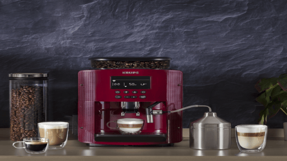 ¡Disfruta de un café perfecto con la cafetera Espresso Full Auto Display Roja!
