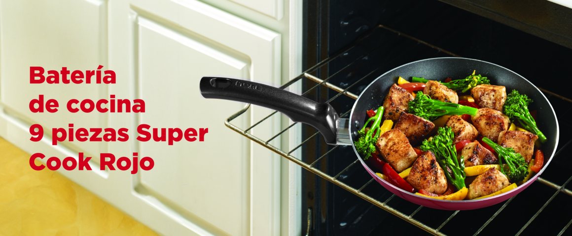 Batería de Cocina 9 piezas Super Cook Red